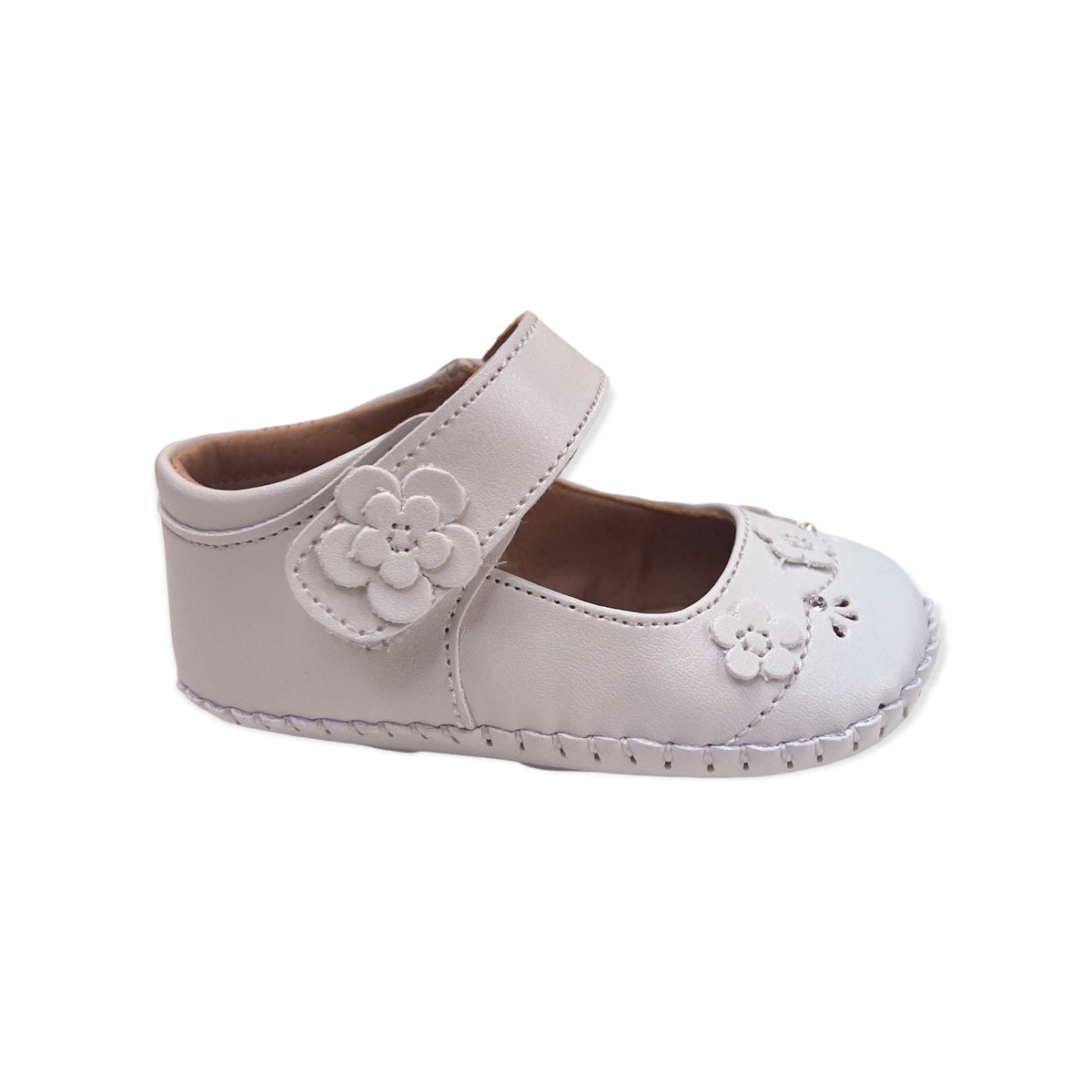 Faux Leather Baby Shoes: Cut-Out Flower Design