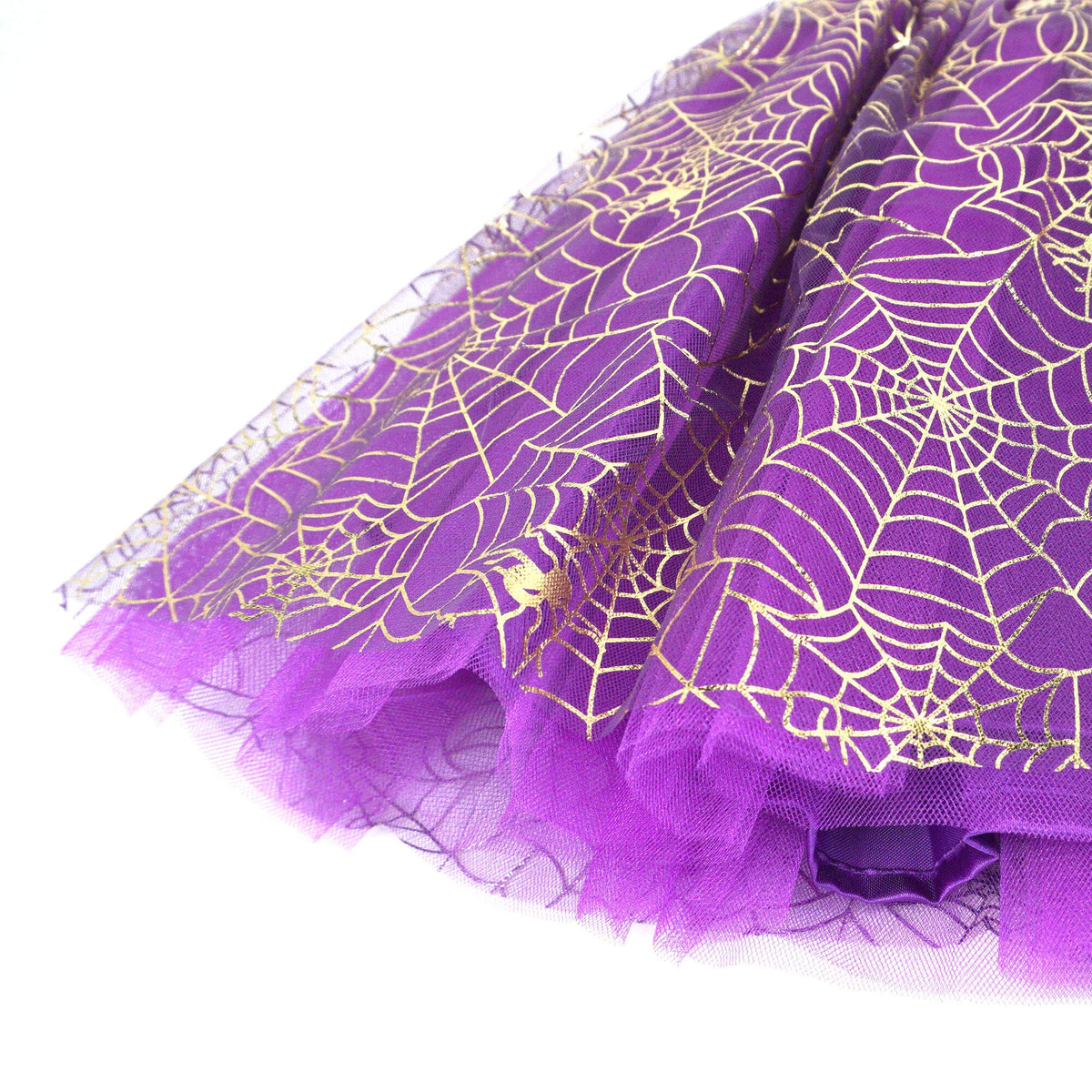 Gold Spider Web Purple Tutu Skirt