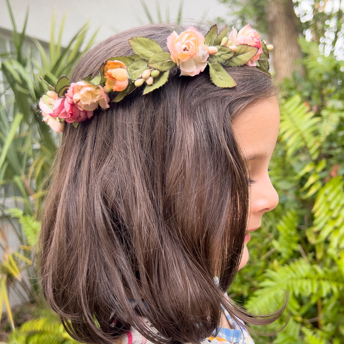 Pink Flowers Head Crown - Adult & Child Options