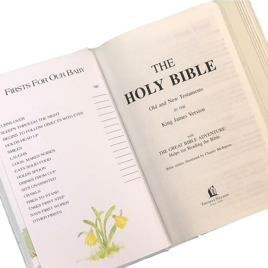 Personalized Baby’s First Bible – Shantung with Cross Design