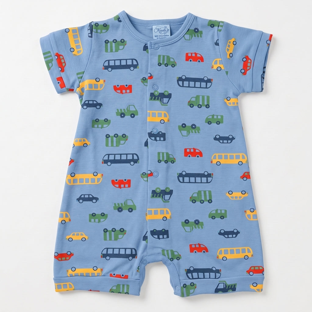 Automobiles Pima Cotton Baby Romper