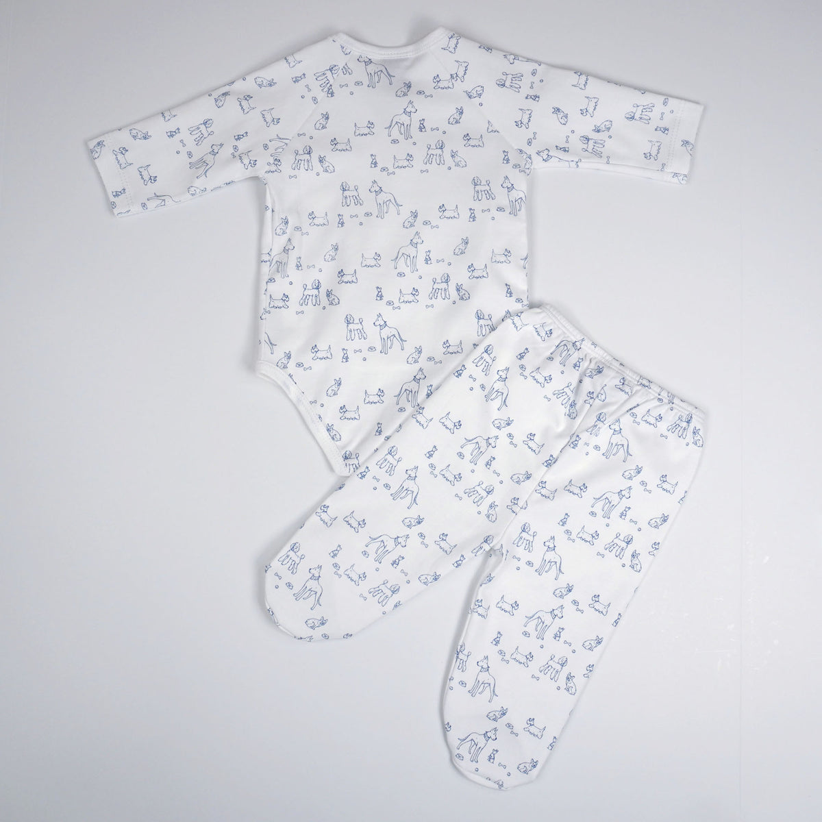 Dogs Print Pima Cotton Baby Layette Set