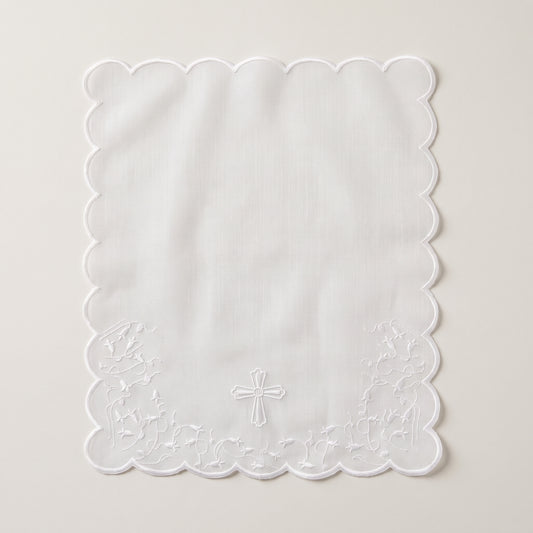 Christening Towel on Piqué - Embroidered Cross