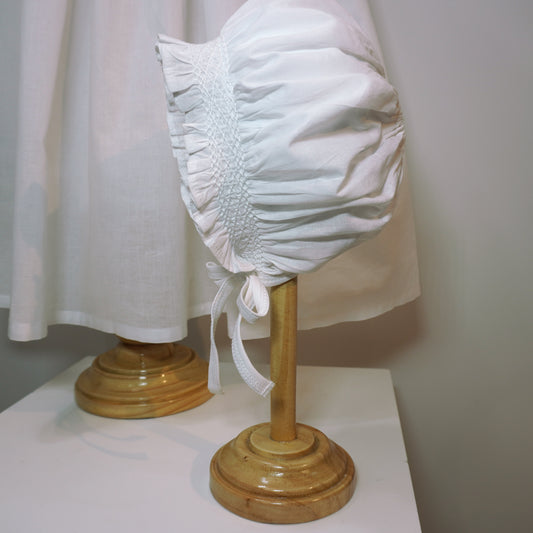 Classic Smocked Christening Bonnet