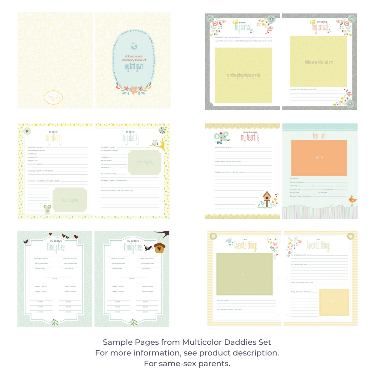 Baby Memory Book Pages: Full Refill Set (66 pages)