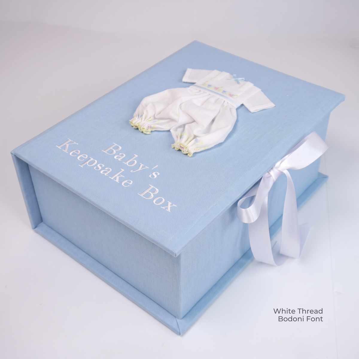 Swiss Batiste Jumper with Flowers on Piqué Cotton – Medium Baby Keepsake Box