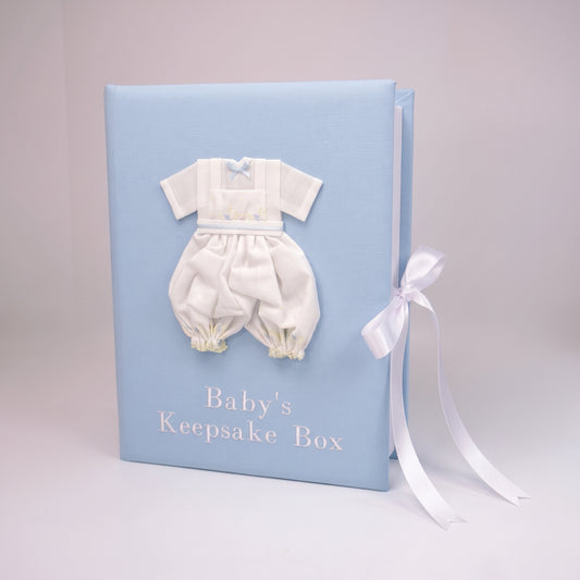 Swiss Batiste Jumper with Flowers on Piqué Cotton – Medium Baby Keepsake Box