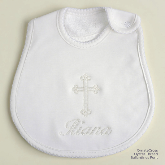 Pima Cotton Christening Bib