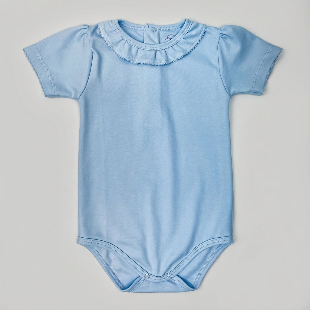 Pima Cotton Baby Bodysuit with Ruffle Collar