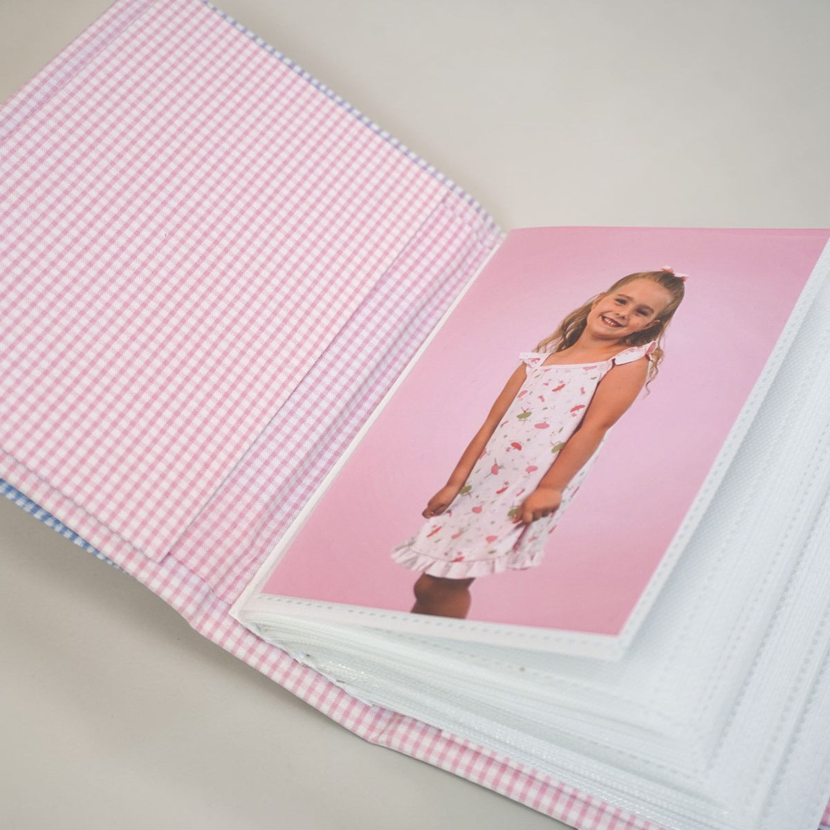 Seersucker Check Cotton – Small Hardbound Photo Album