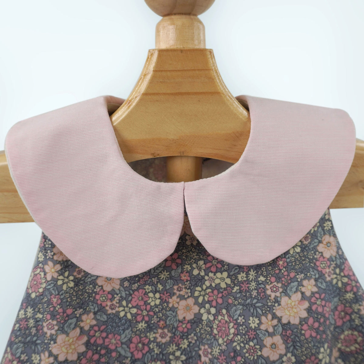 Sleeveless Peter Pan Collar Bubble Dress Gray Garden