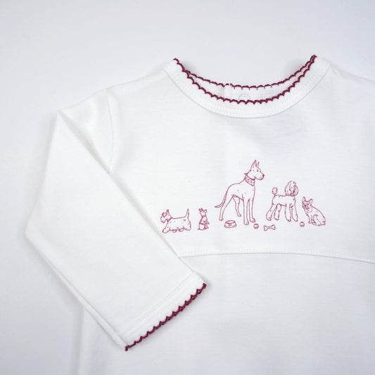 Dog Print Pima Cotton Baby Gown