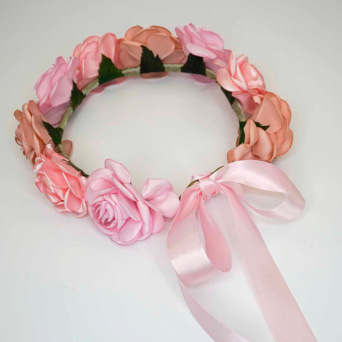 Pink Roses Head Crown - Adjustable