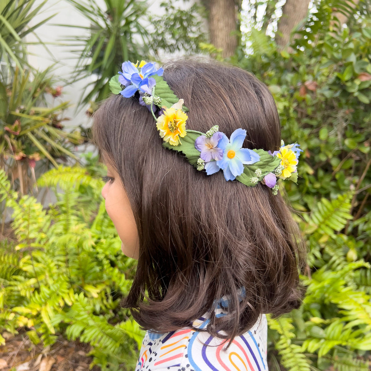 Blue Flower Head Crown - Adult & Child Options