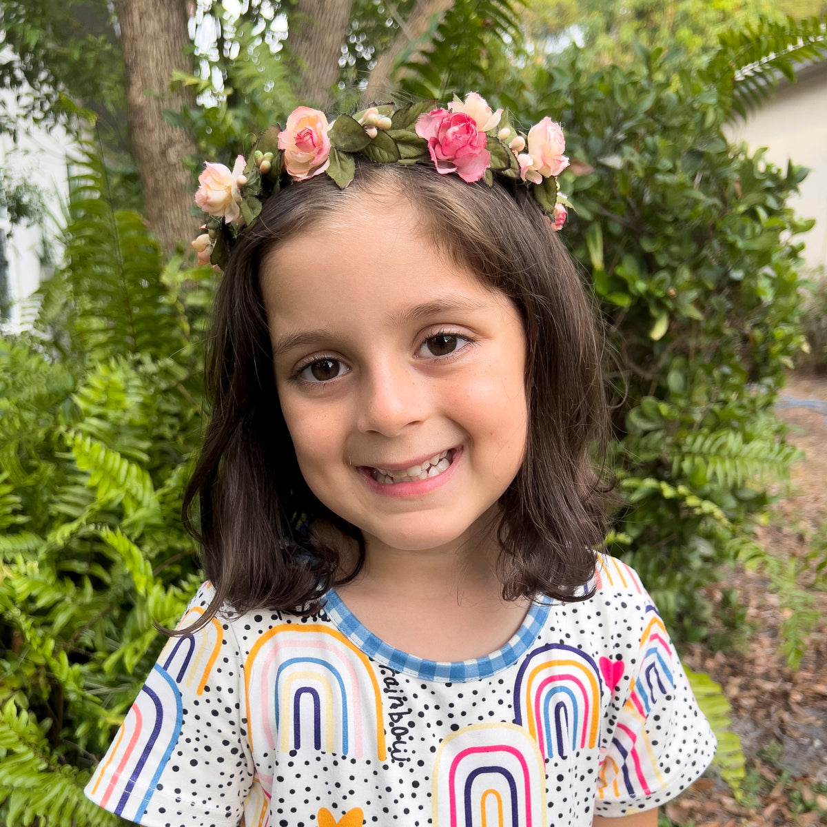 Pink Flowers Head Crown - Adult & Child Options