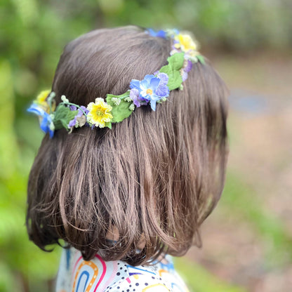 Blue Flower Head Crown - Adult & Child Options