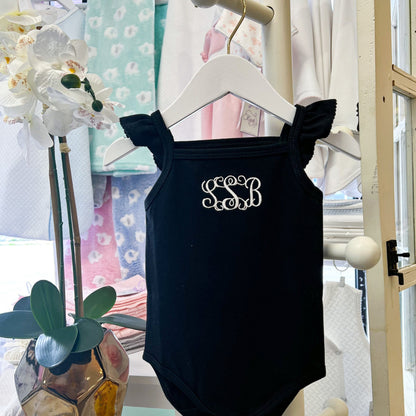 Pima Cotton Ruffle Strap Baby Onesie