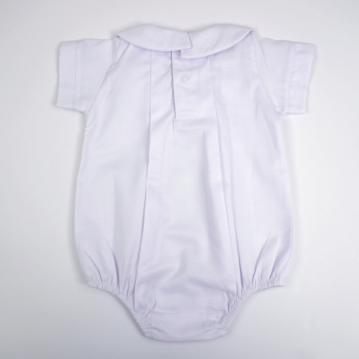 Pima Cotton Train Bodysuit – Embroidered Train, Peter Pan Collar Baby Bodysuit