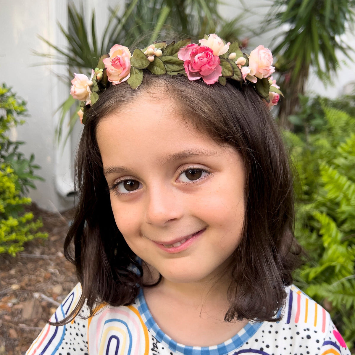 Pink Flowers Head Crown - Adult & Child Options