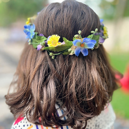 Blue Flower Head Crown - Adult & Child Options