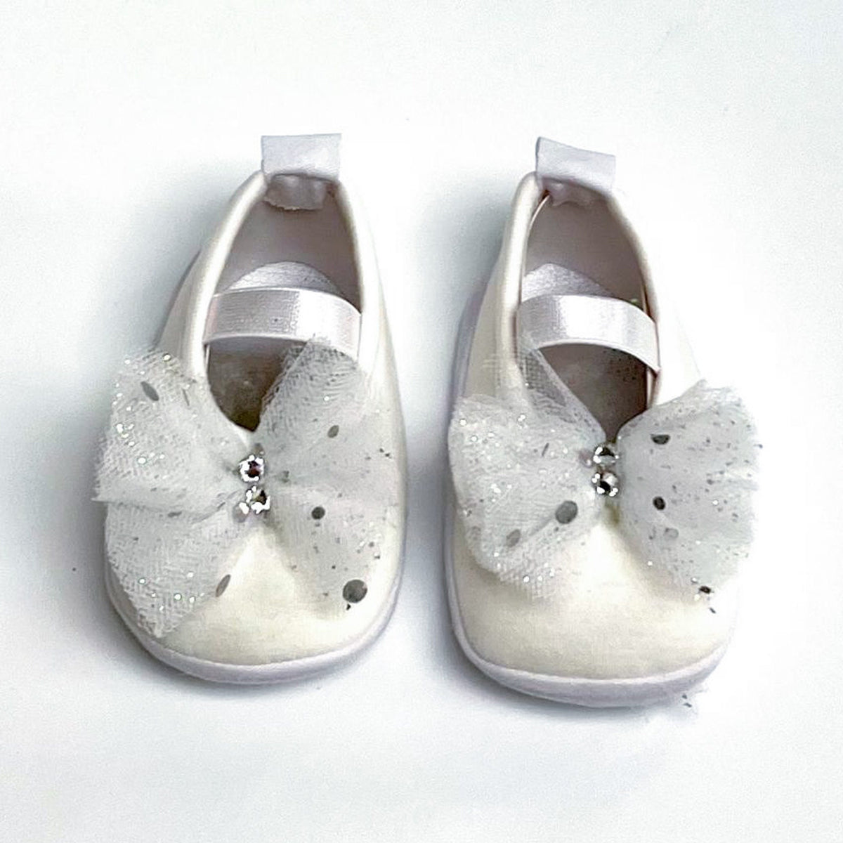 Sparkling Tulle Baby Shoes: Pima Cotton Ballerina Shoe (Size 3)
