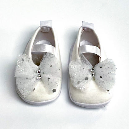 Sparkling Tulle Baby Shoes: Pima Cotton Ballerina Shoe (Size 3)