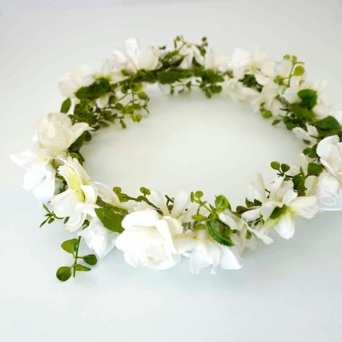 White Flowers and Ivy Head Crown - Adult & Child Options
