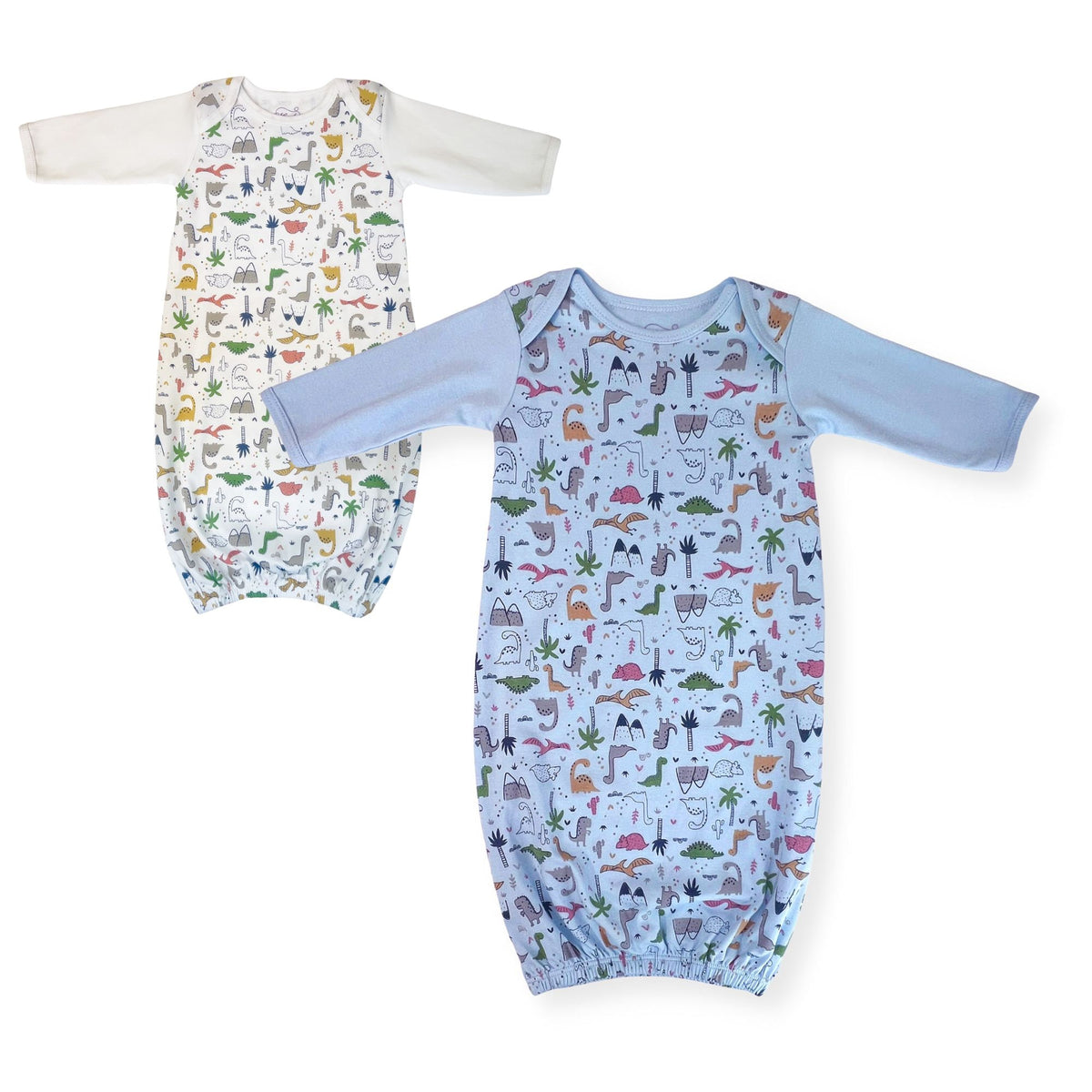 Dinosaurs Print Pima Cotton Baby Gown