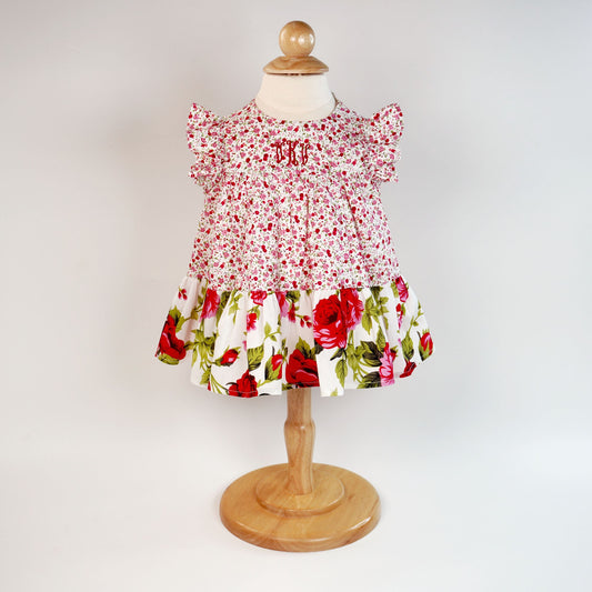 Baby Floral Tiered Dress: Sleeveless Cotton Summer Outfit
