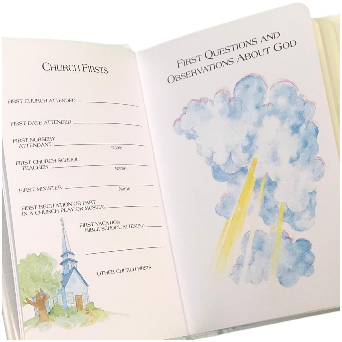 Personalized Baby’s First Bible – Microstripe Cotton with Split Cross Name Design (Name Included)