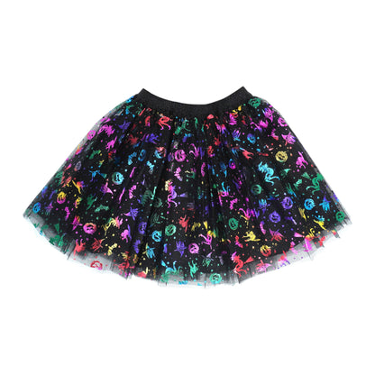 Black Skirt with Multicolor Halloween