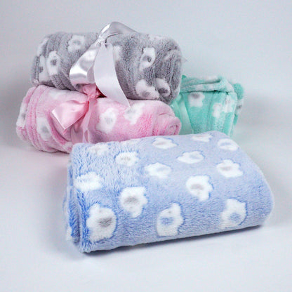 Elephant Print Plush Baby Blanket