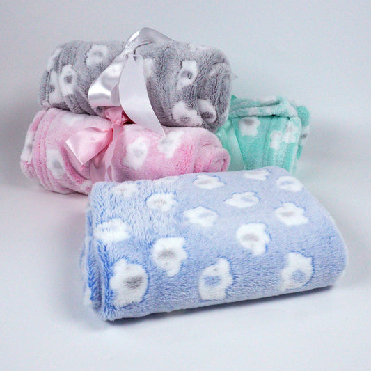 Elephant Print Plush Baby Blanket