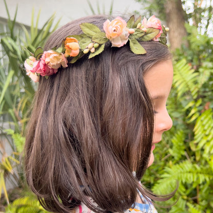 Pink Flowers Head Crown - Adult & Child Options
