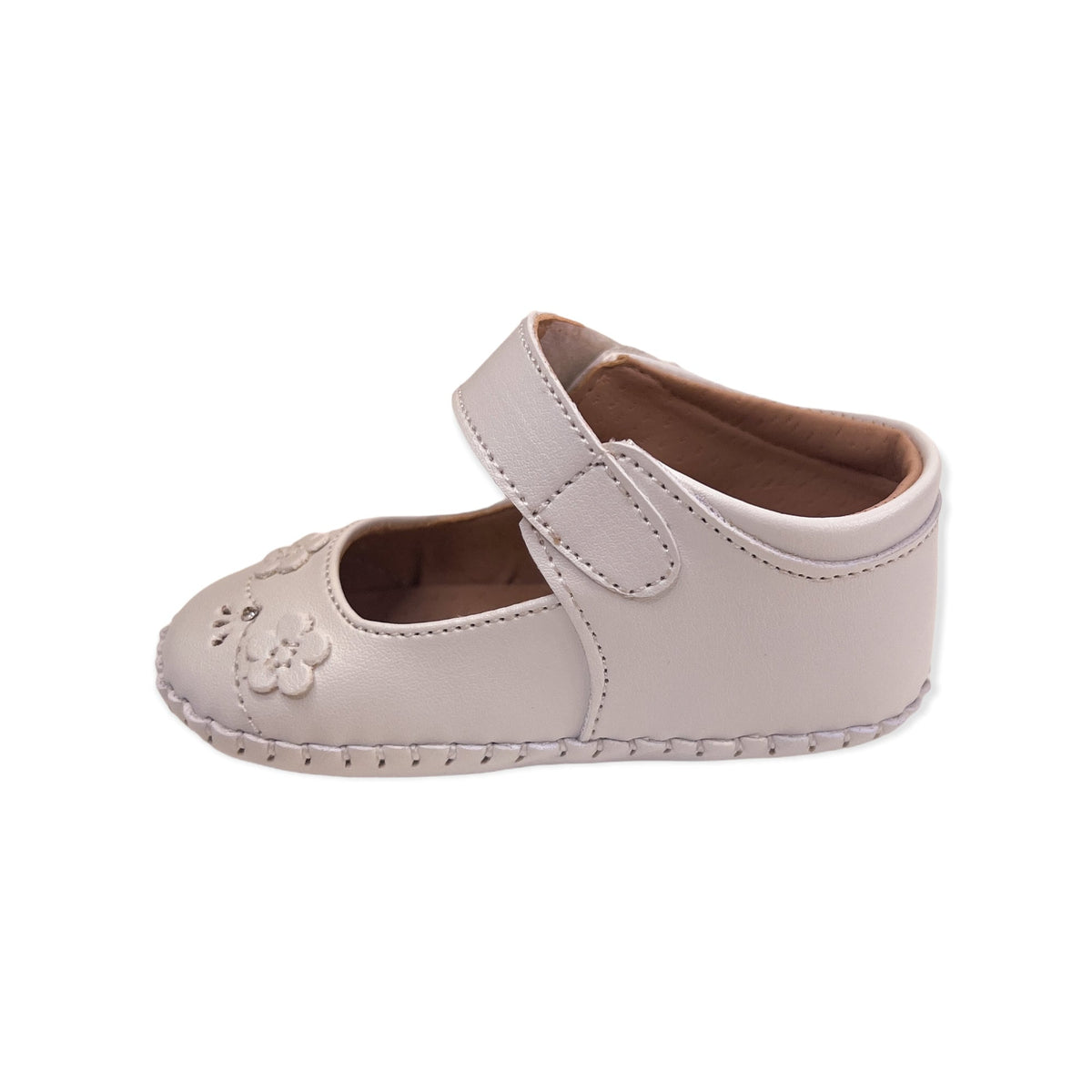 Faux Leather Baby Shoes: Cut-Out Flower Design