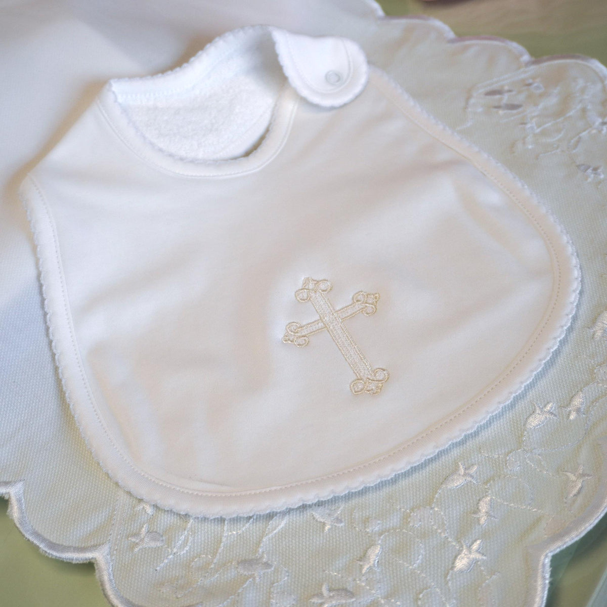 Pima Cotton Christening Bib