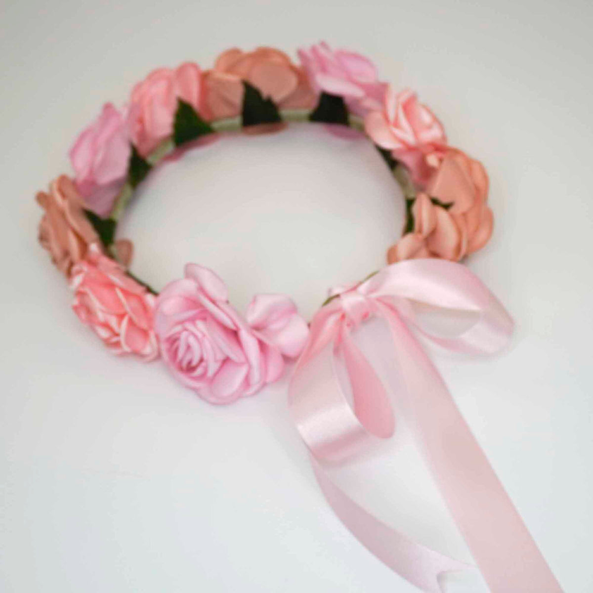 Pink Roses Head Crown - Adjustable