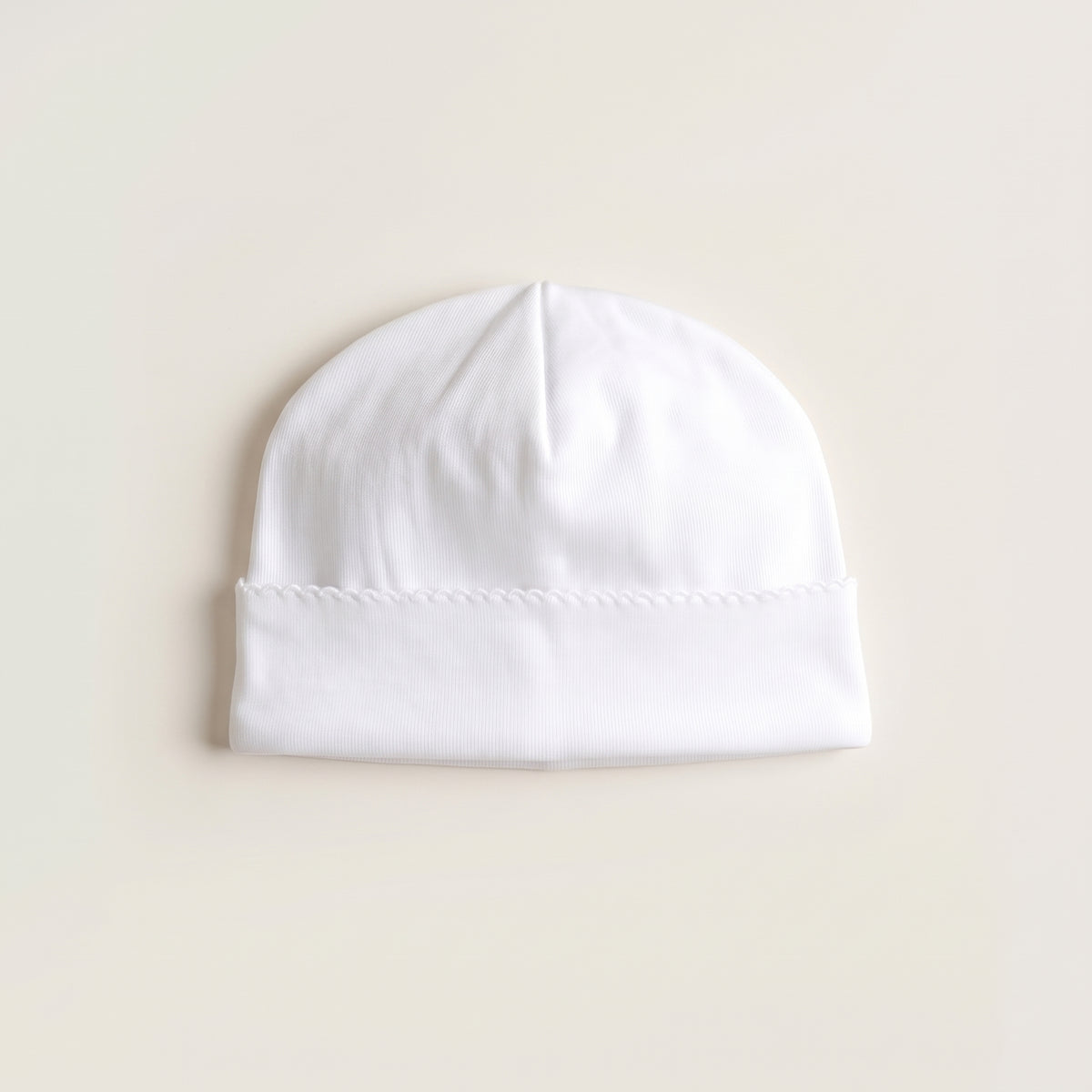 Pima Cotton Scalloped Baby Beanie