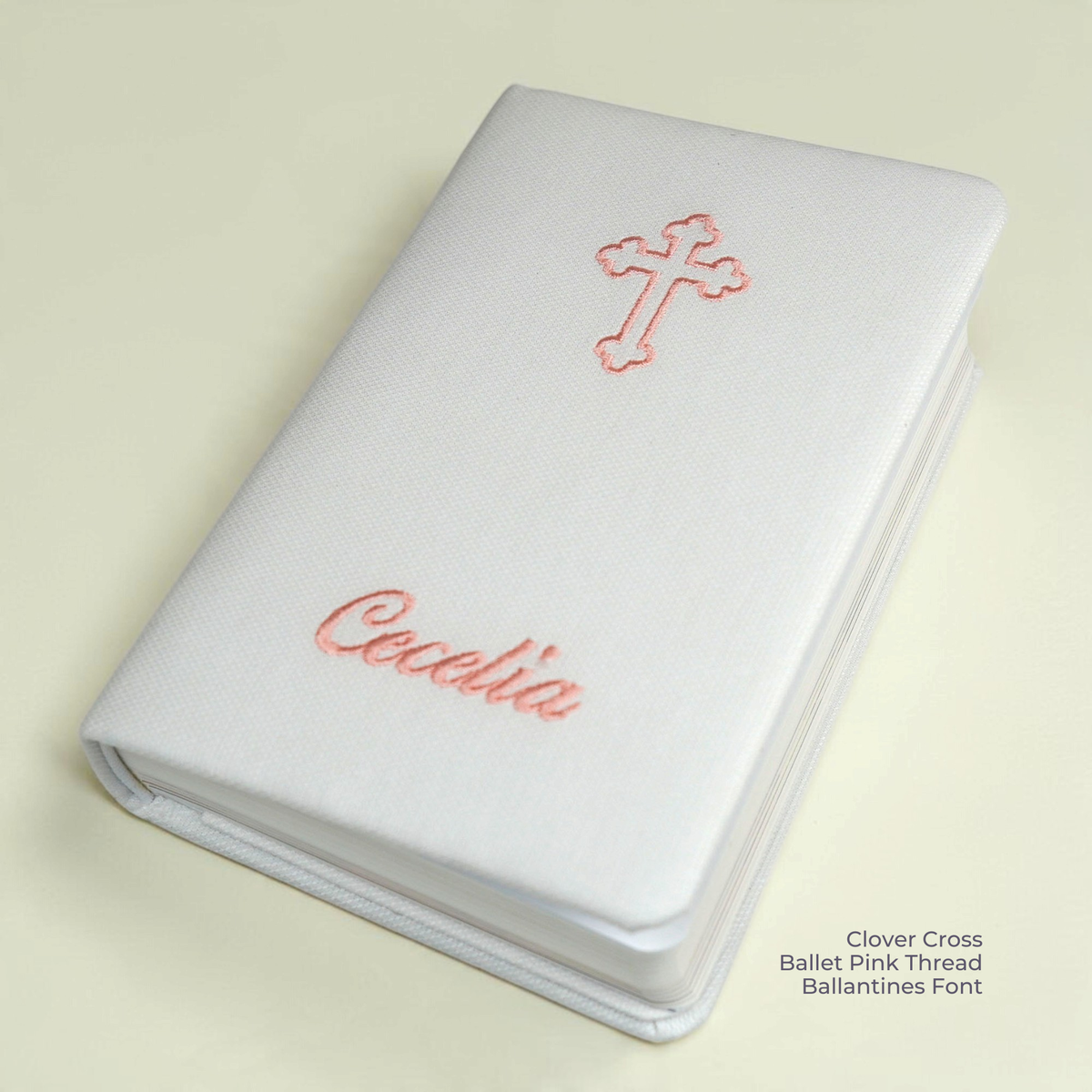 Personalized KJV Baby Gift Bible – Piqué Cotton with Cross Design