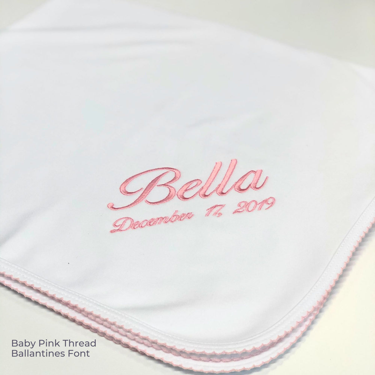Luxury Pima Cotton Baby Blanket with Scallop Trim
