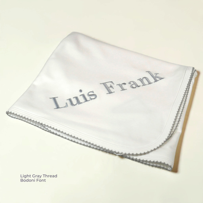 Luxury Pima Cotton Baby Blanket with Scallop Trim