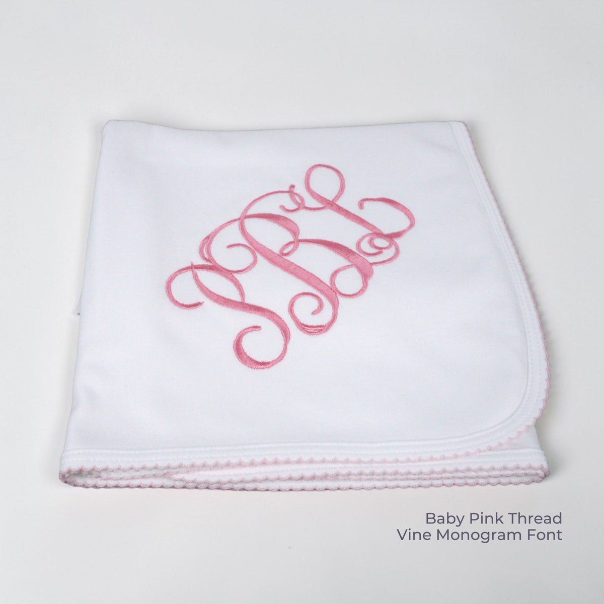 Luxury Pima Cotton Baby Blanket with Scallop Trim