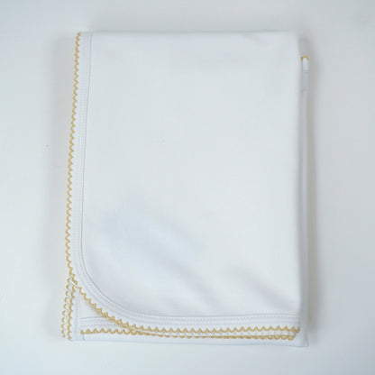 Luxury Pima Cotton Baby Blanket with Scallop Trim