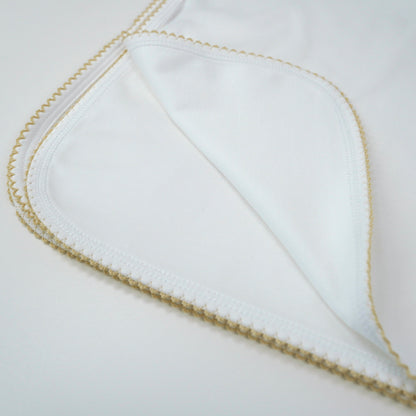Luxury Pima Cotton Baby Blanket with Scallop Trim