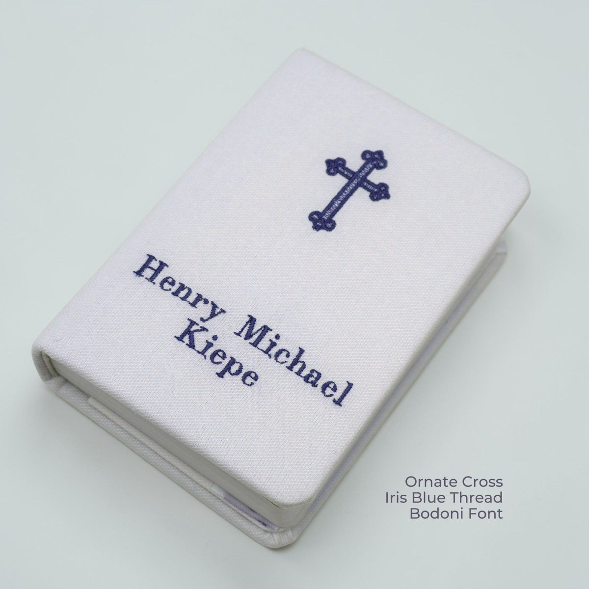 Personalized Baby’s First Bible – Shantung with Cross Design