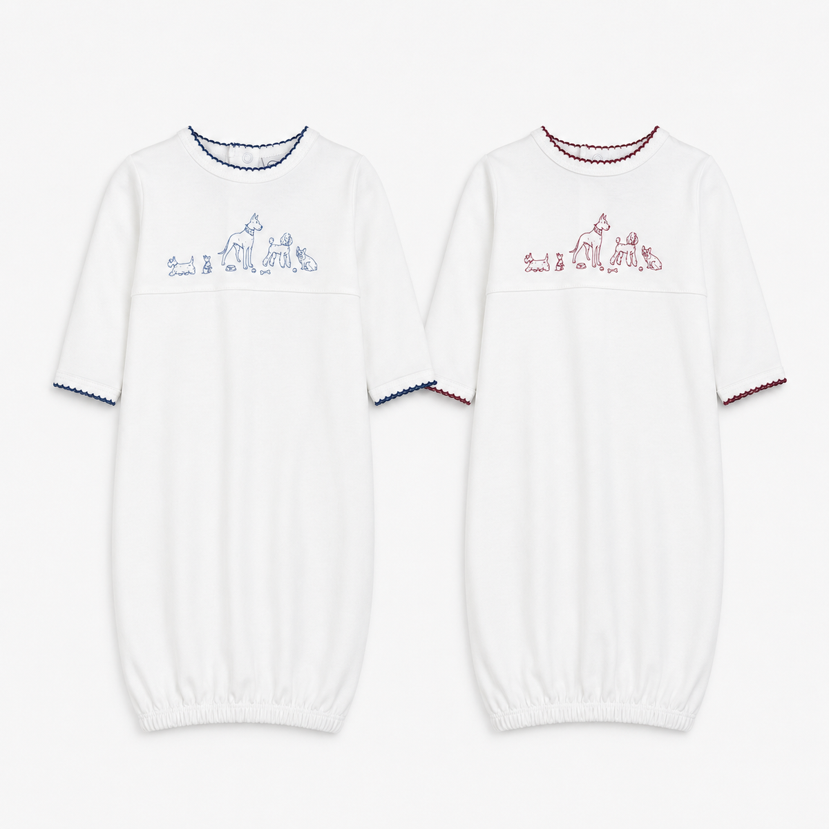 Dog Print Pima Cotton Baby Gown