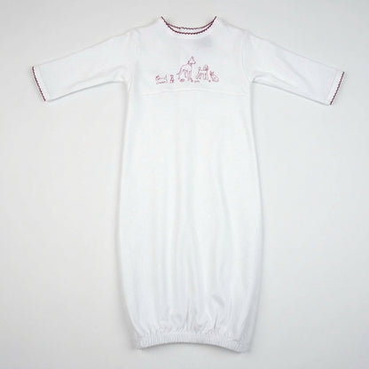 Dog Print Pima Cotton Baby Gown