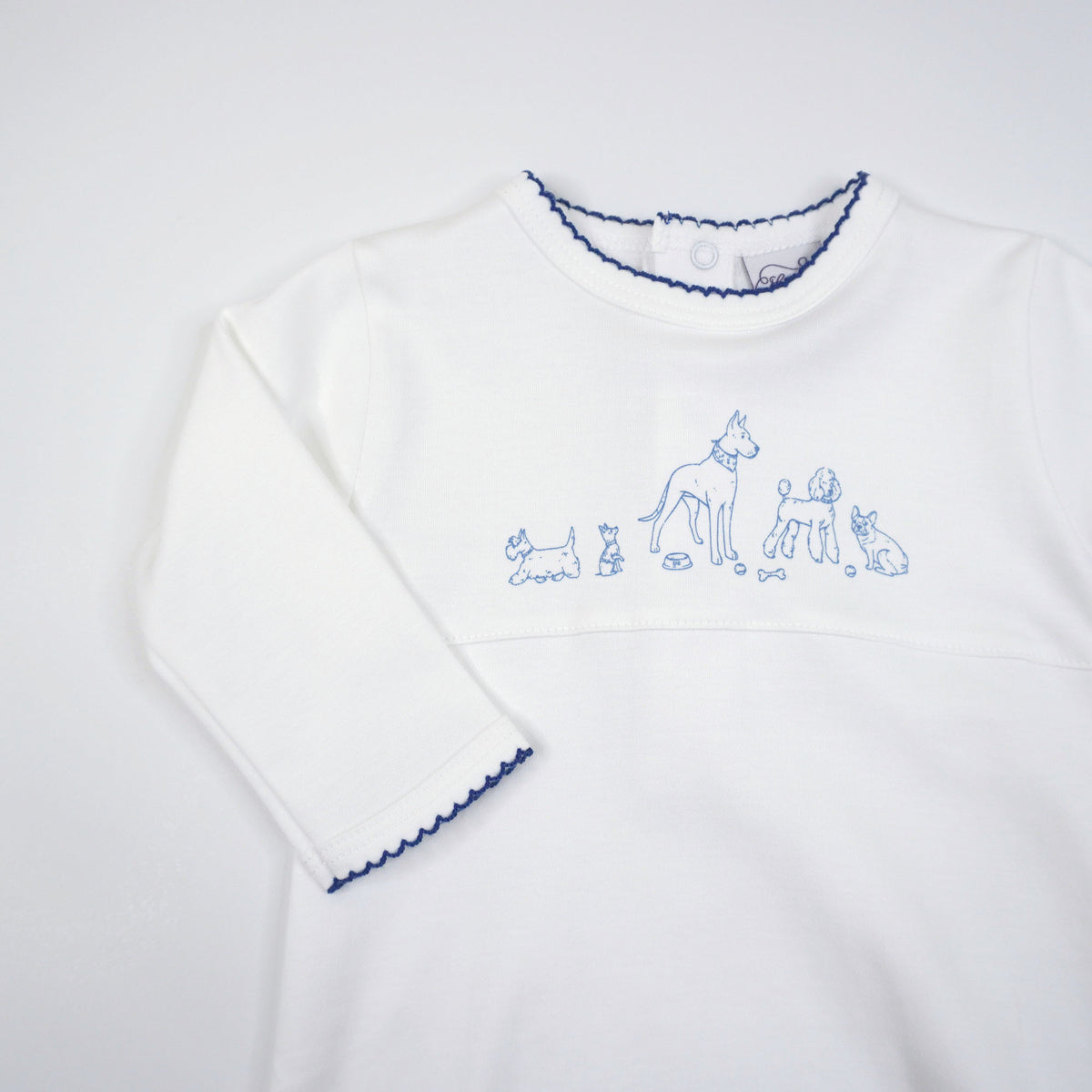 Dog Print Pima Cotton Baby Gown