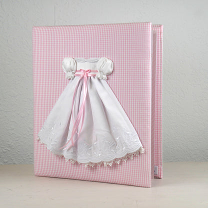 Swiss Batiste Dress on Seersucker Check – Baby Memory Book