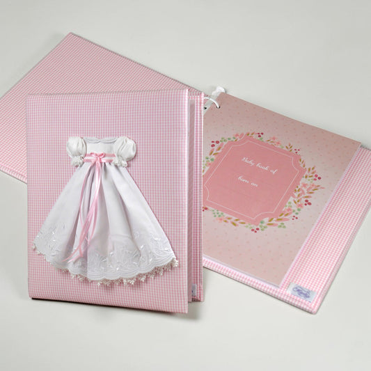 Swiss Batiste Dress on Seersucker Check – Baby Memory Book